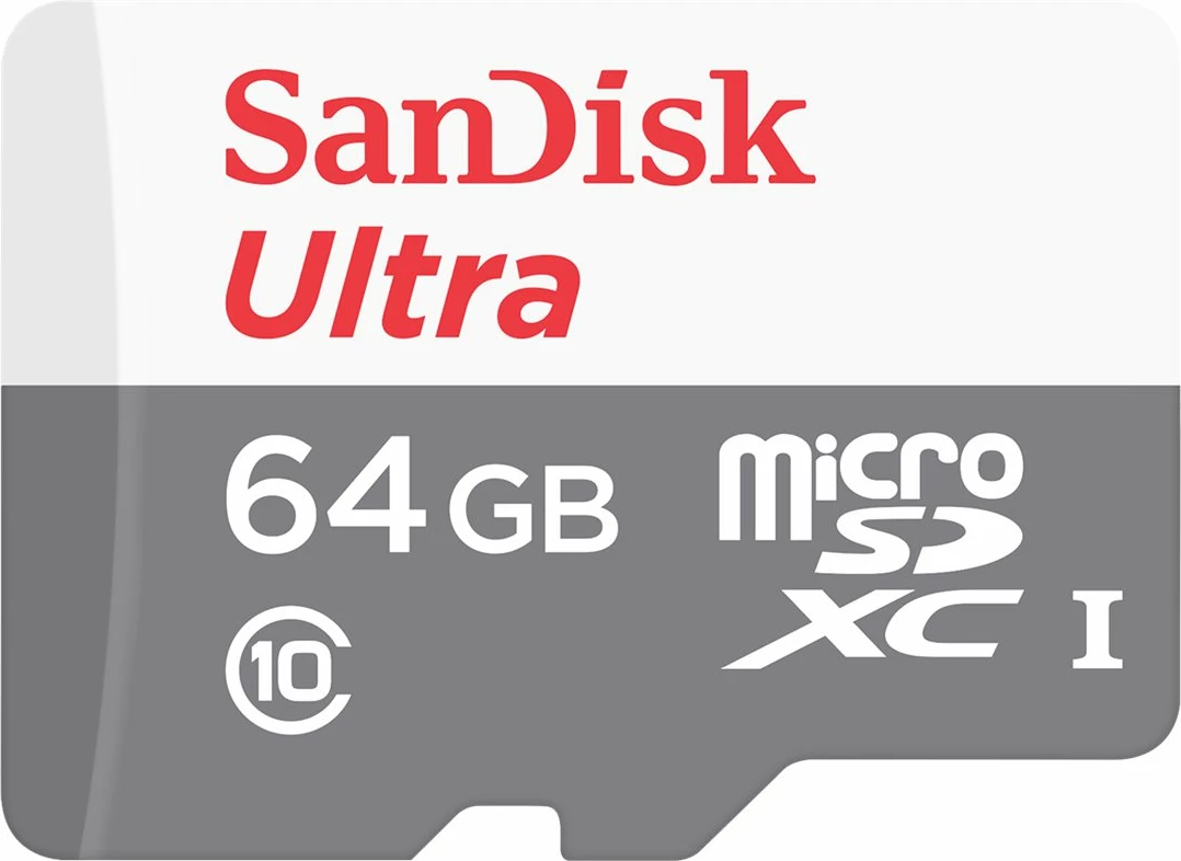 Kartë memorie SanDisk Ultra SDSQUNR-064G-GN3MN, 64GB, microSDXC, Gri/Bardhë