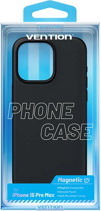 Mbështjellës Vention KUFB0-40 për iPhone 15 Pro Max, silikon, i zi