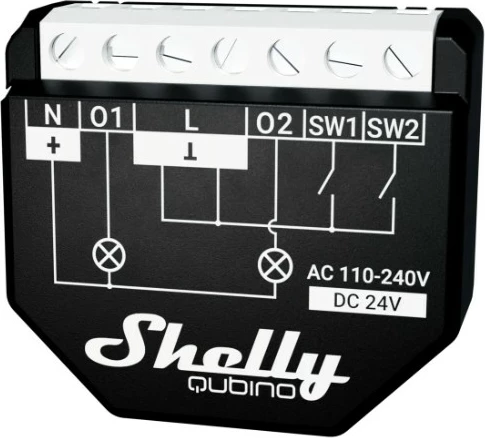 Smart switch Shelly Qubino WAVE 2PM, Wireless, 25 dBmW, Z-Wave, 868.4 MHz, e zezë