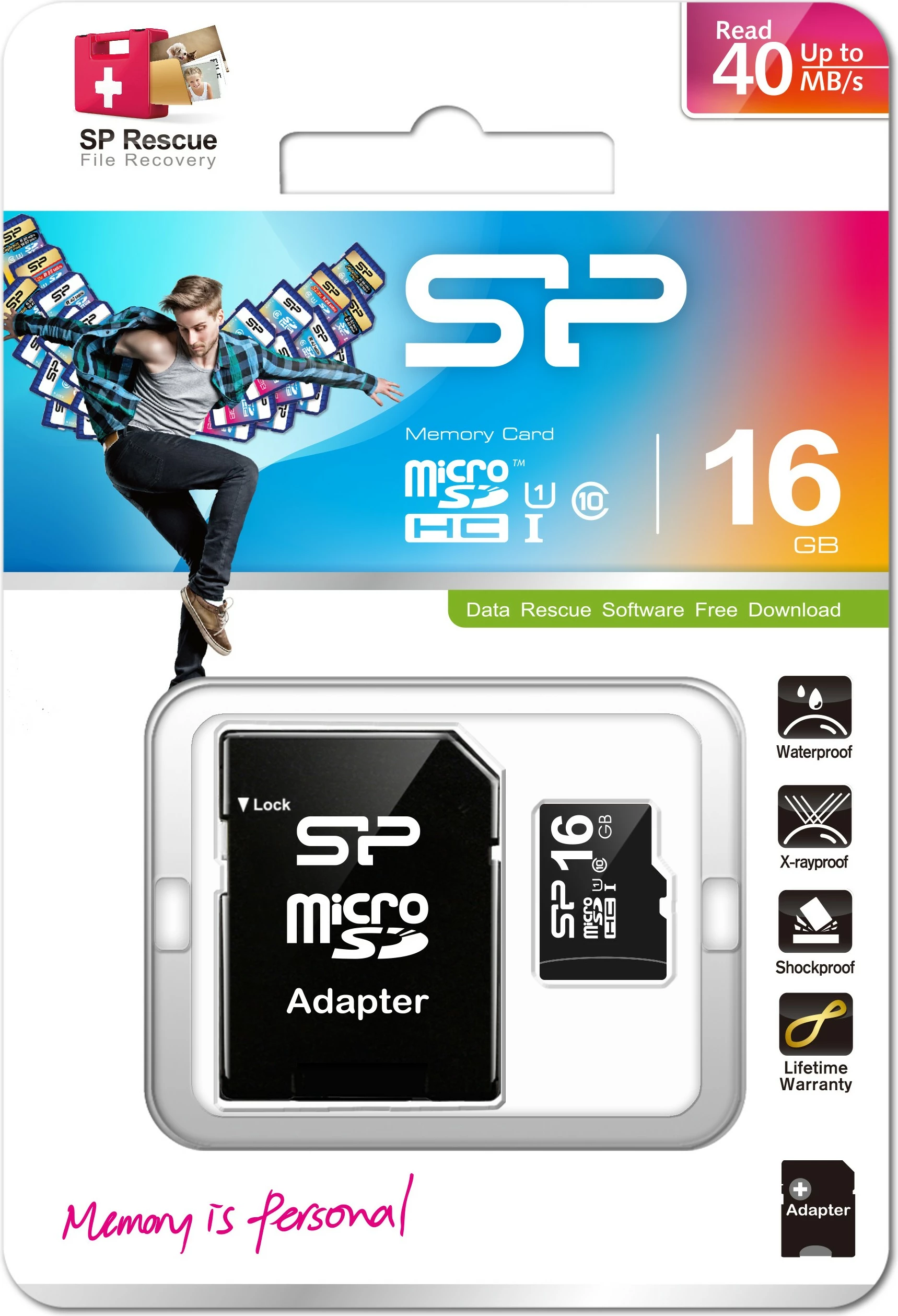 MicroSDHC Silicon Power 16GB Class 10 UHS-I, e zezë