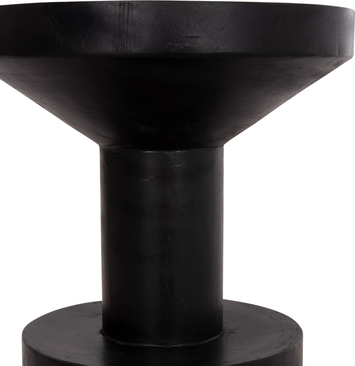 Tavolinë anësore BERMAL, dru suar i fortë, ngjyrë e zezë, FH9889.12, 35x65cm