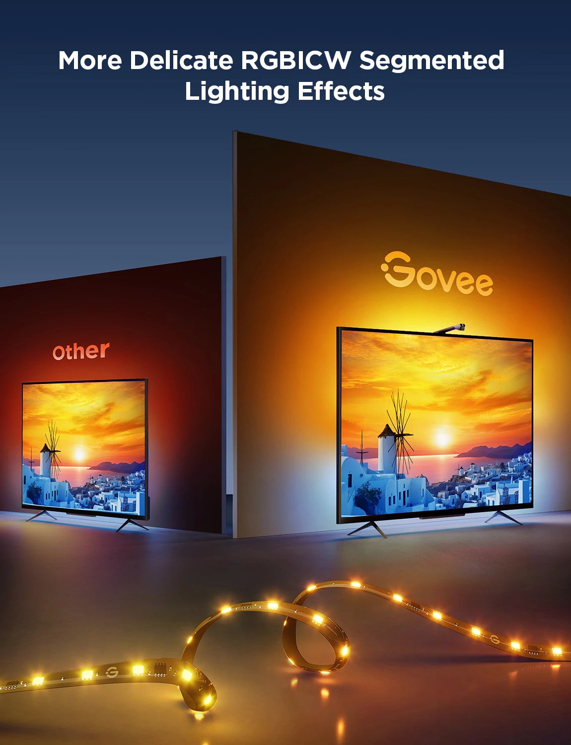 Dritë LED prapa TV Govee Envisual TV Backlight 3 Lite 75-85"