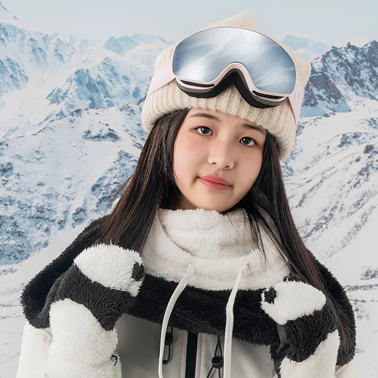 Syze skijimi Qunature për fëmijë, M/L, rozë