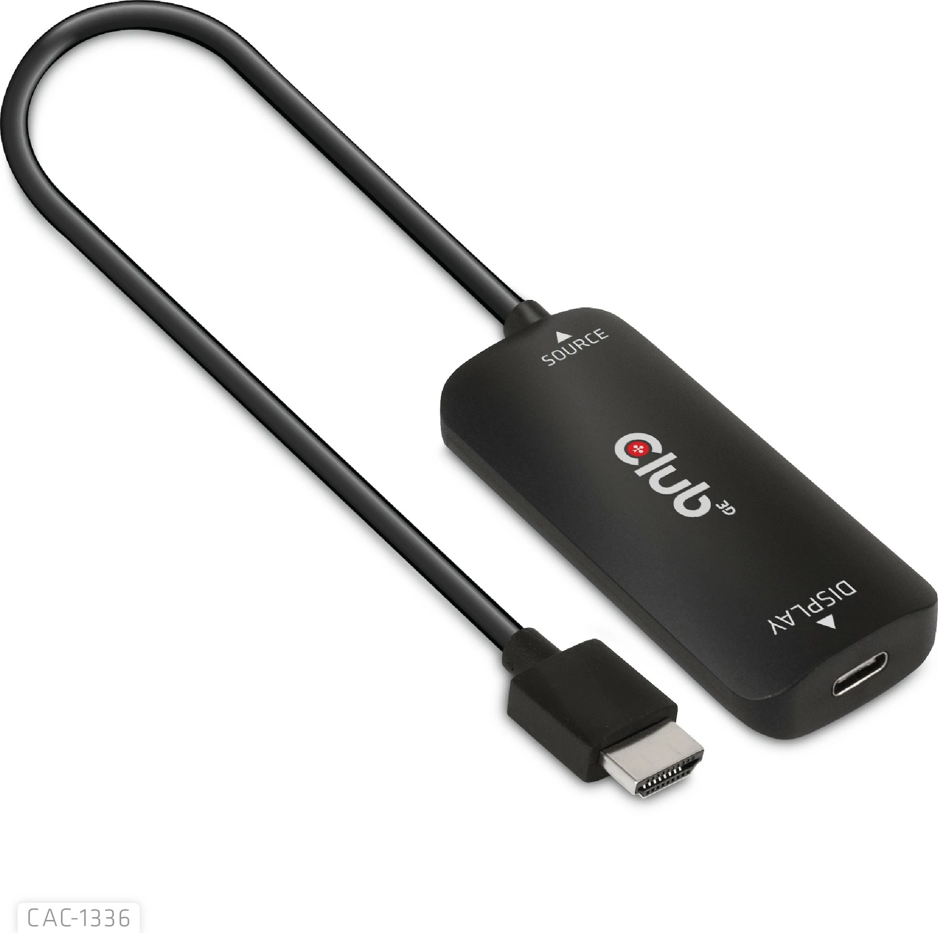 Adapter Club3D HDMI + MicroUSB në USB-C 4K120Hz, i zi