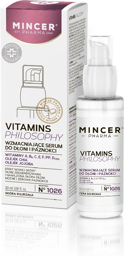 Serum për duar dhe thonj Mincer Pharma Vitamins Philosophy No.1026, 30ml