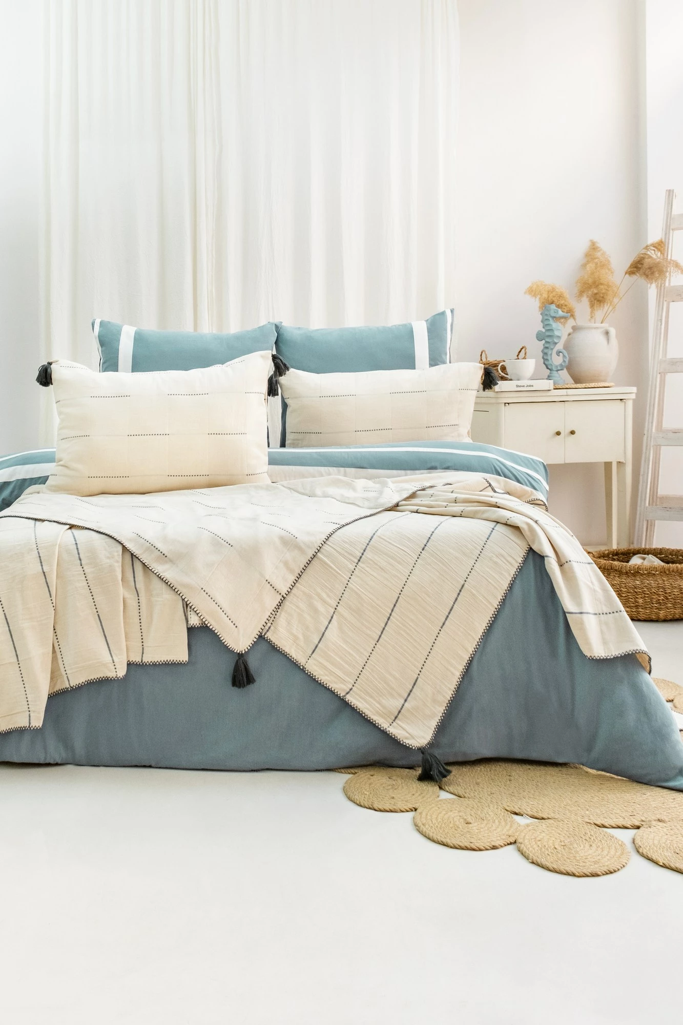Set mbulesash për shtrat dopio, L'Essentiel Linge de Maison, Eva, ngjyrë kaltër