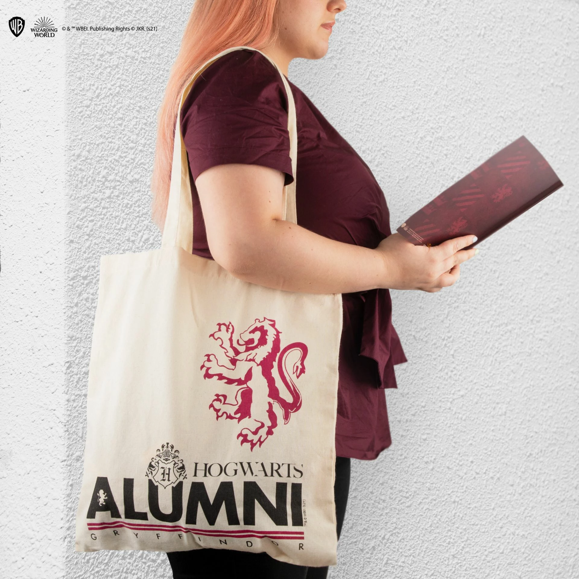 Çantë tote Cinereplicas Harry Potter Alumni Gryffindor 41×38 cm, pambuk, bezhë