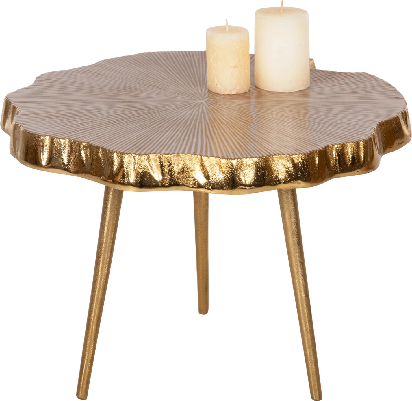 Tavolinë anësore ANGUL FH4264 metalik në ar-bardhë 48x40x35H cm