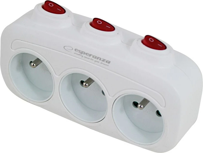 Shpërndarës elektrik Esperanza ELK307W, 3 dalje, me çelësa, Bardhë