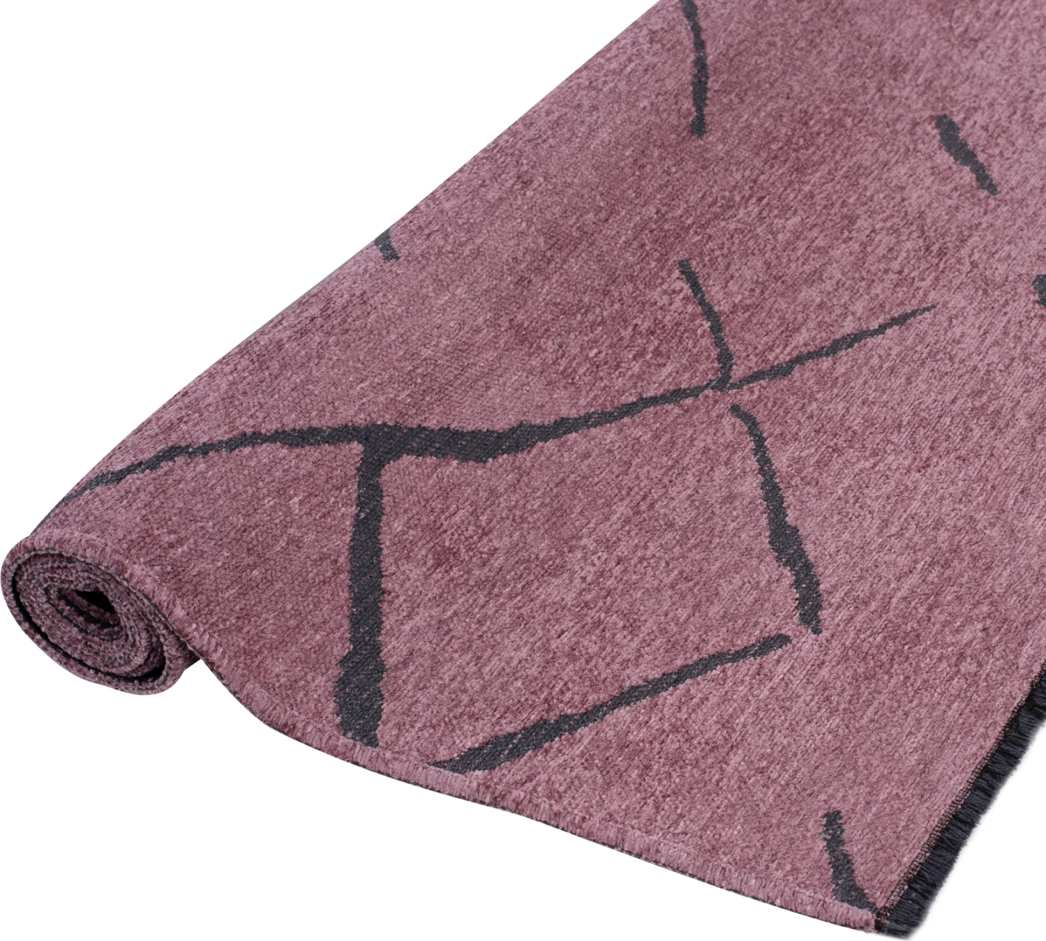 Tapet modern, ngjyrë rozë e zbehtë me vija të zeza, FH7674.06, 160x230 cm