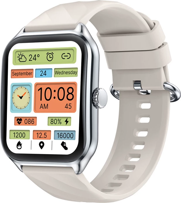 Smartwatch Zeblaze GTS 4 1.94" AMOLED, thirrje me Bluetooth, IP68, pa GPS, bateri 300 mAh, argjendtë