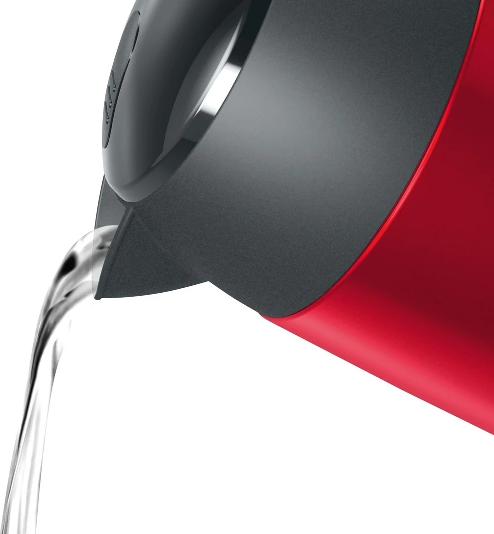 Çajnik elektrik Bosch TWK3P424, 1.7 L, 2400 W, Gri, Kuq
