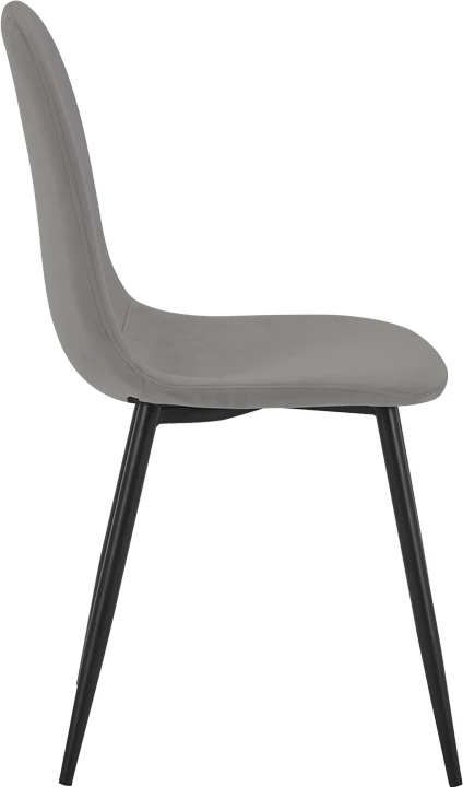 Tavolinë me karrige Gustas-Bella set prej 5 copash, gur i sinteruar, ngjyrë mermeri gri, metal i zi, 120x60x75cm