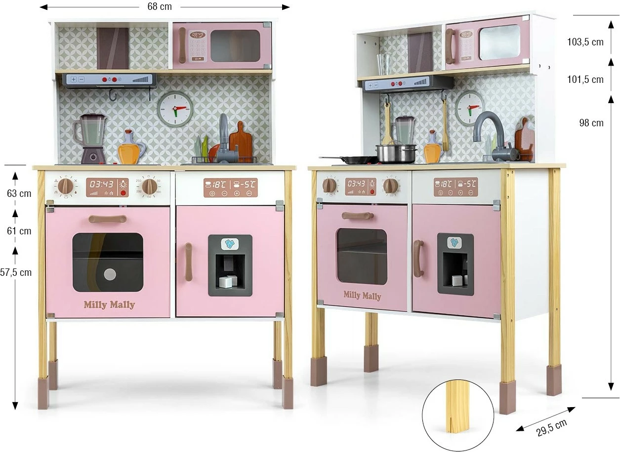 Set kuzhine druri Milly Mally Bjorn Pink me aksesorë, Rozë