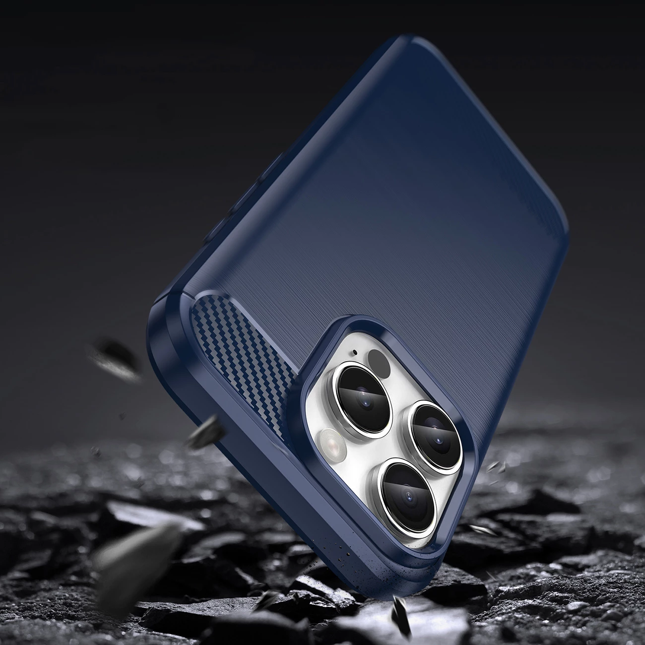 Mbështjellës Hurtel Carbon Case për iPhone 16 Pro Max, TPU, Blu