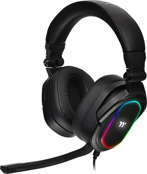 Kufje gaming Thermaltake Argent H5 RGB 7.1, me kabllo, me mikrofon, ndriçim shumëngjyrësh, e zezë