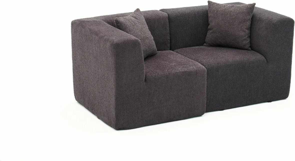 Divan dy vendësh, Atelier del Sofa, ngjyrë antracit, 2 pjesë