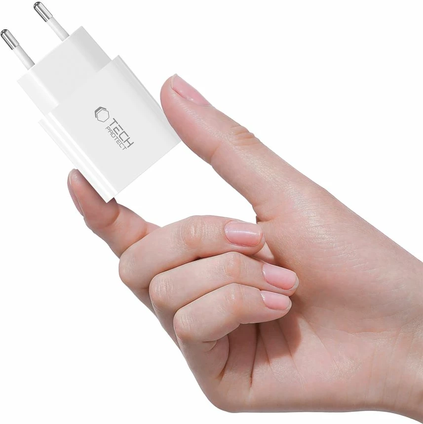 Karikues muri Tech-Protect NC20W me USB-C, i bardhë