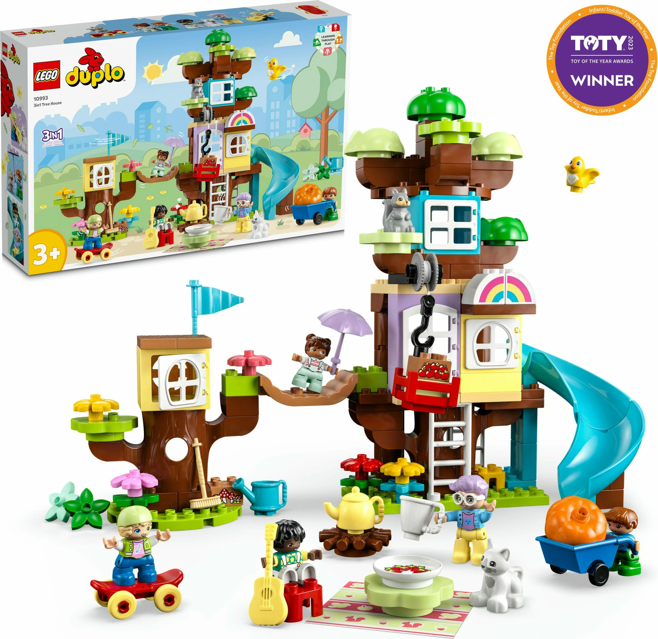 Set ndërtimi LEGO DUPLO 3in1 Tree House, 126 pjesë, shumëngjyrësh