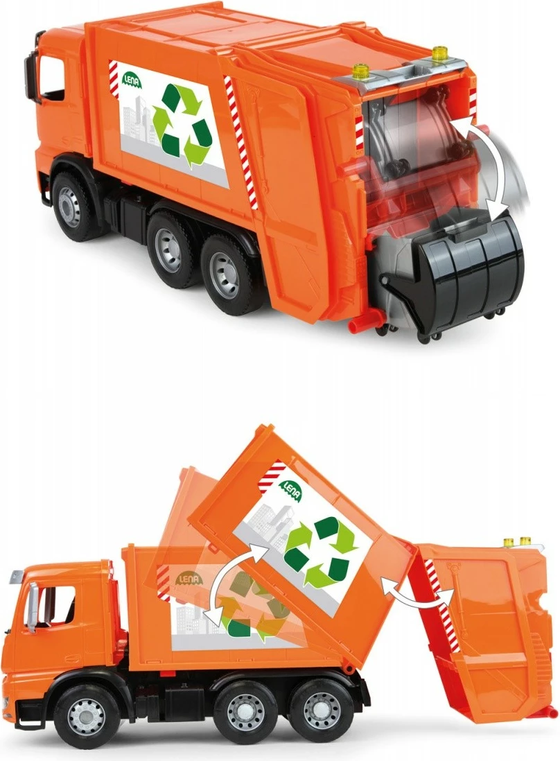 Kamion lodër Lena Mercedes Actros Worxx, 52cm, portokalli