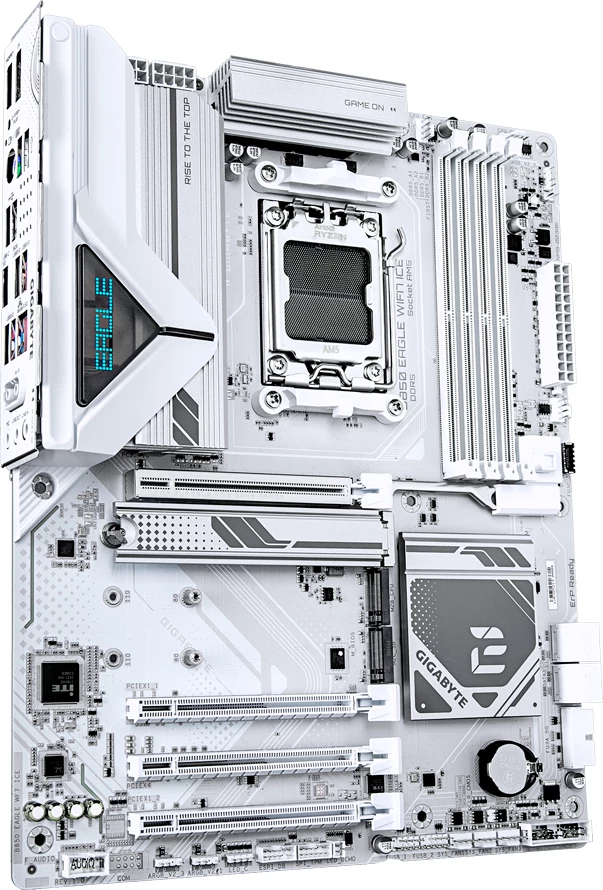 Pllakë amë GIGABYTE B850 EAGLE WF7 ICE, AM5, ATX, DDR5 deri 256GB, Wi‑Fi 7, 2.5GbE, e bardhë