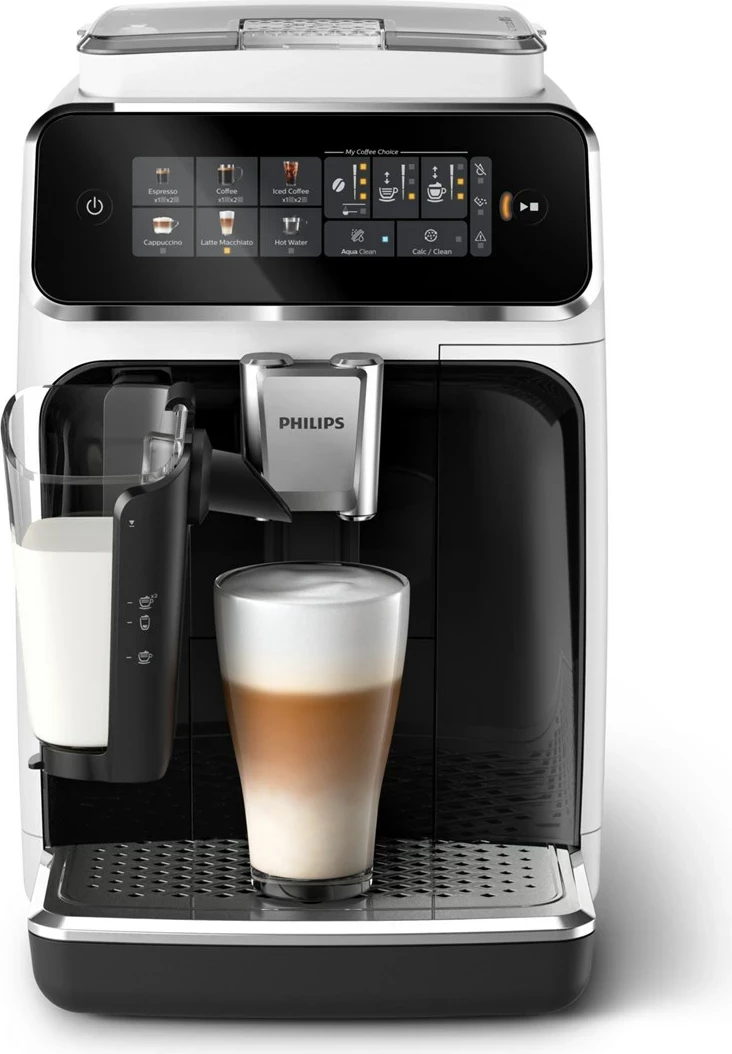 Aparat kafeje Philips EP3343/50, plotësisht automatik, 1.8 L, i bardhë