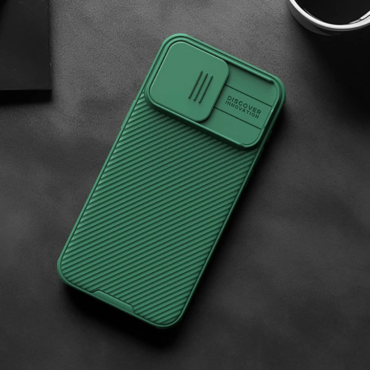 Mbështjellës Nillkin CamShield Pro Magnetic për iPhone 15 Plus, me mbrojtës kamere, Gjelbër