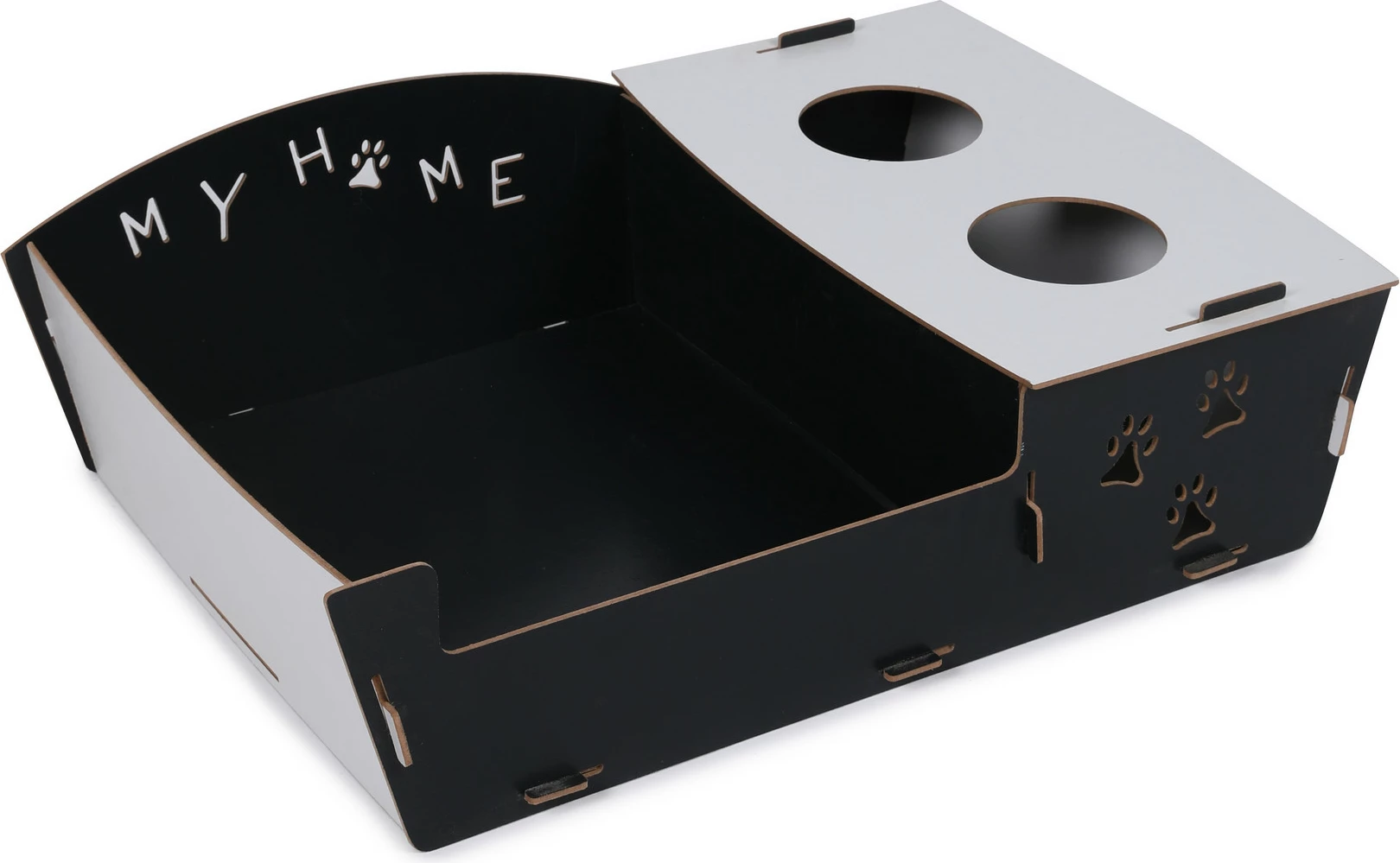 Shtrat për mace Aberto Design, 200, i zi dhe i bardhë, MDF, i çmontueshëm, 60x40x15cm