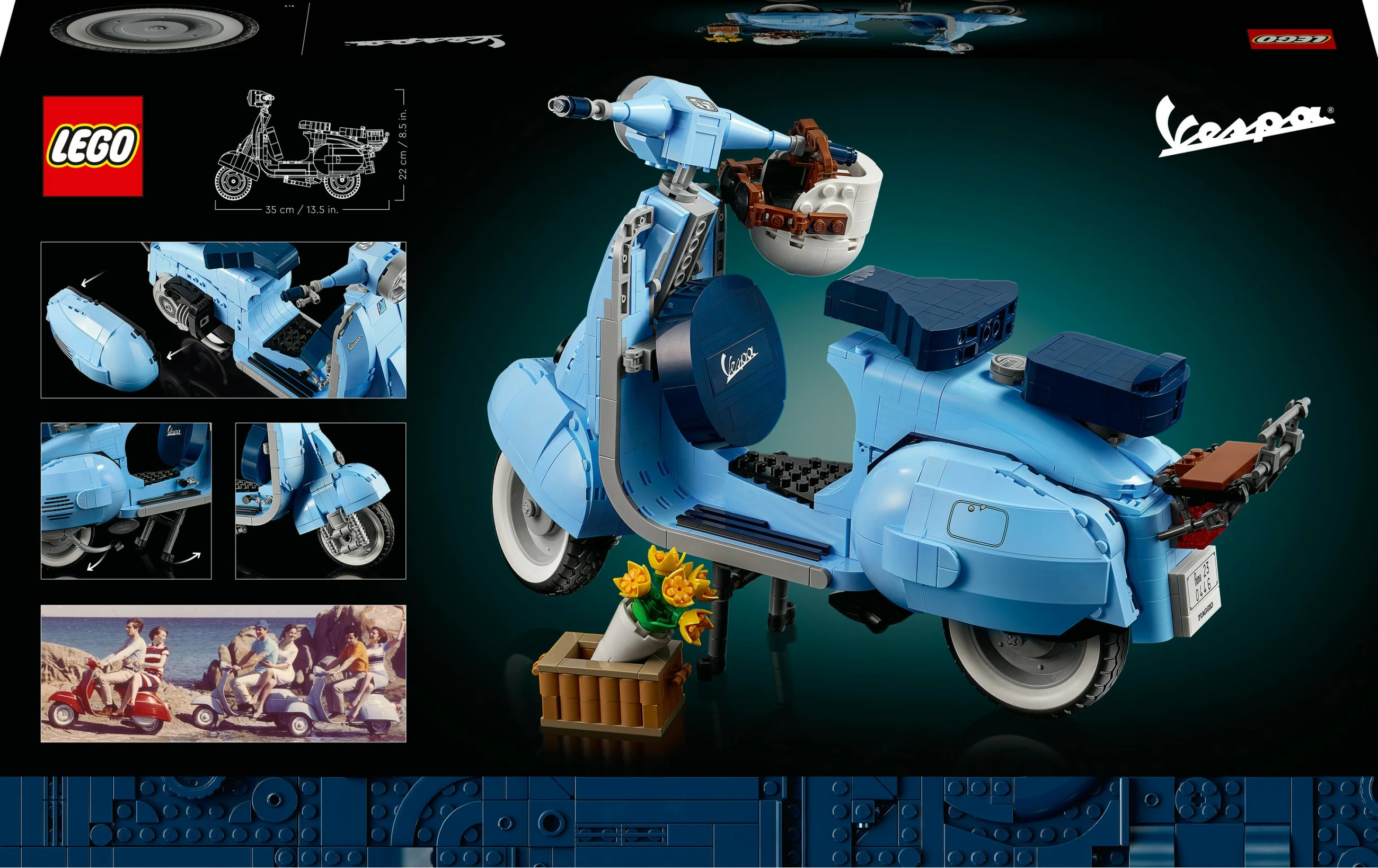 Set ndërtimi LEGO Creator Expert Vespa 125, 1107 pjesë, ngjyrë shumëngjyrëshe