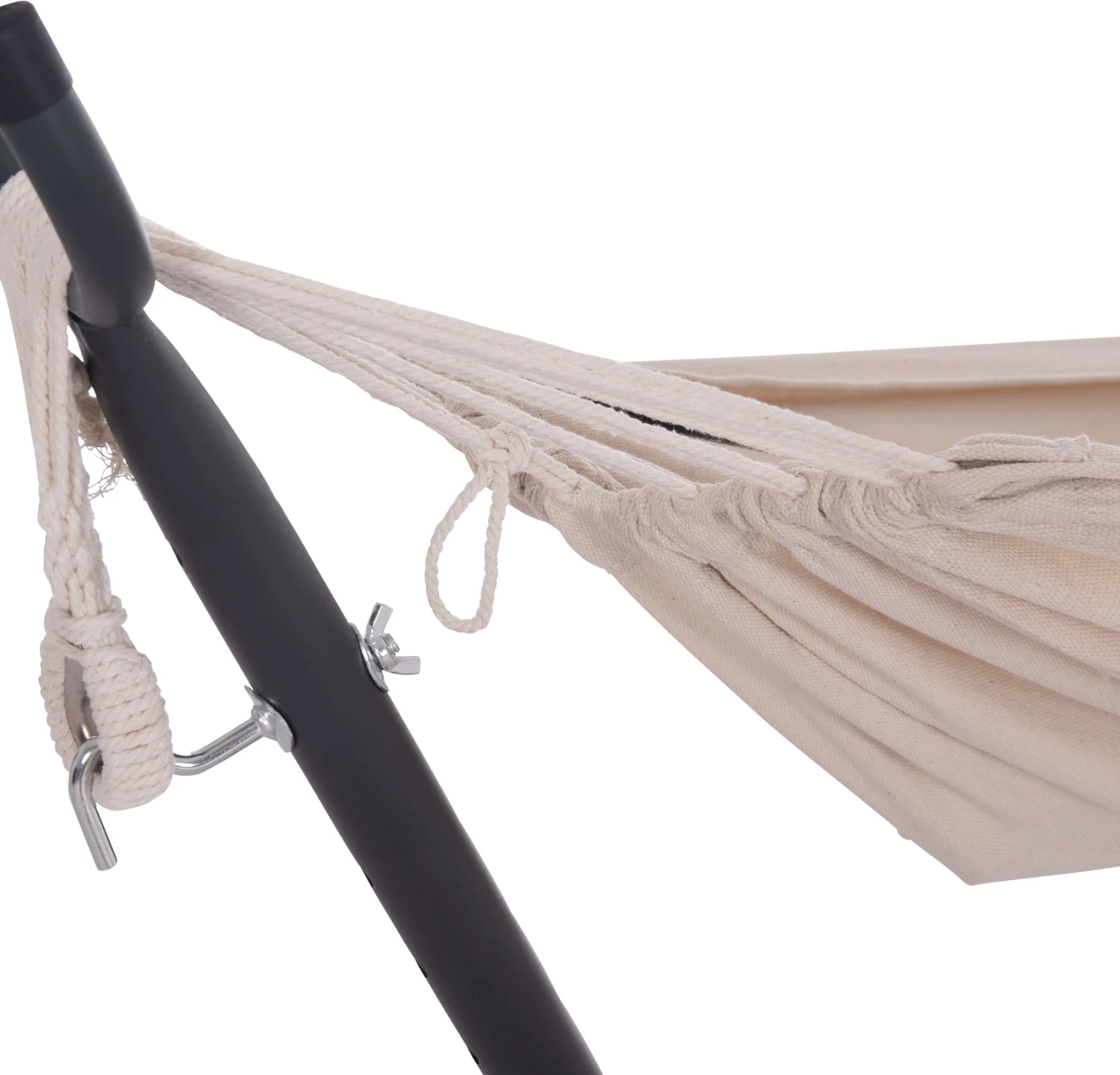 Hamake CRAVE, kornizë metalike antracit, pëlhurë bezhë, 265x93x105cm