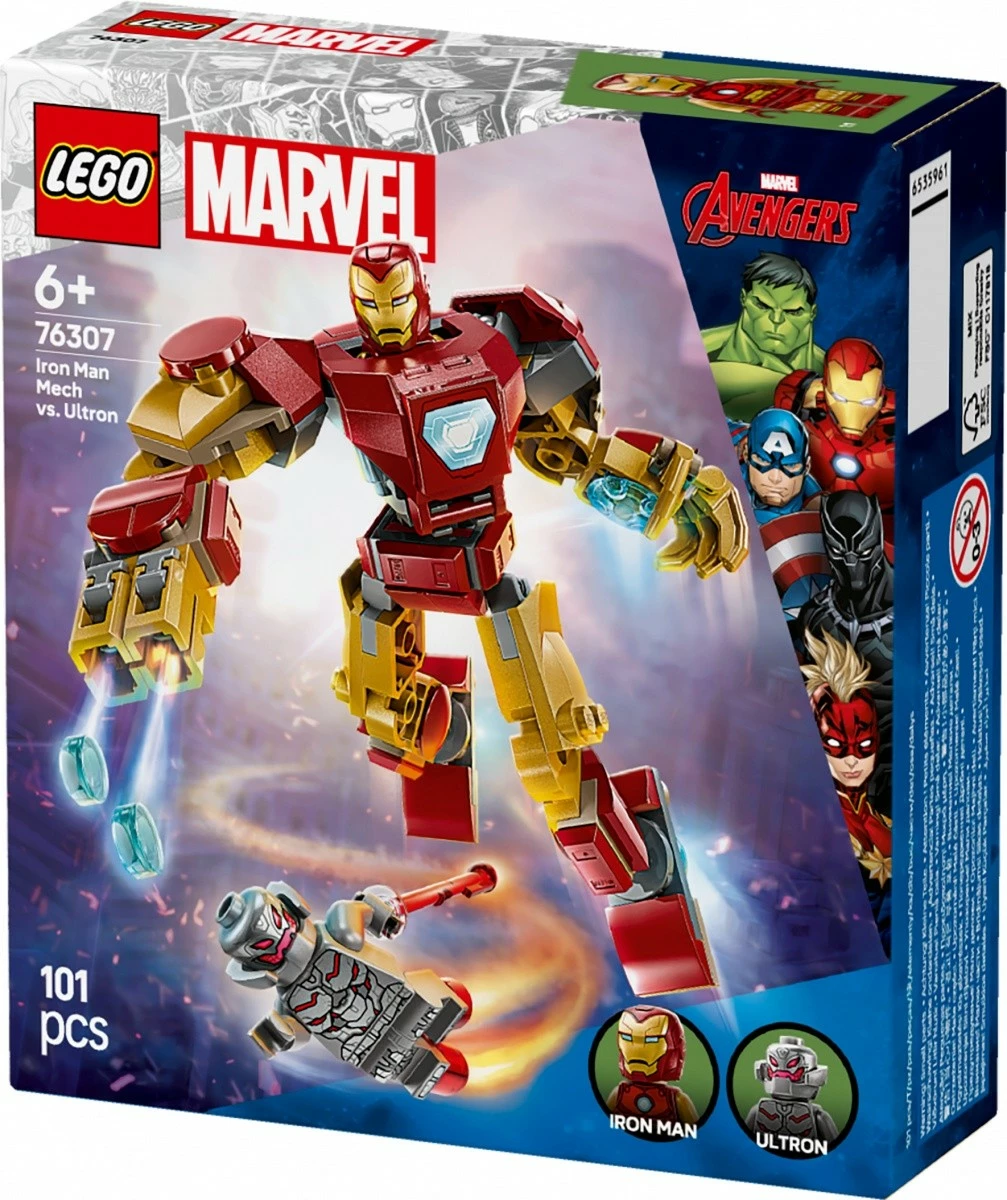 Set LEGO Marvel Super Heroes 76307 Iron Man Mech vs. Ultron, 101 pjesë, plastikë