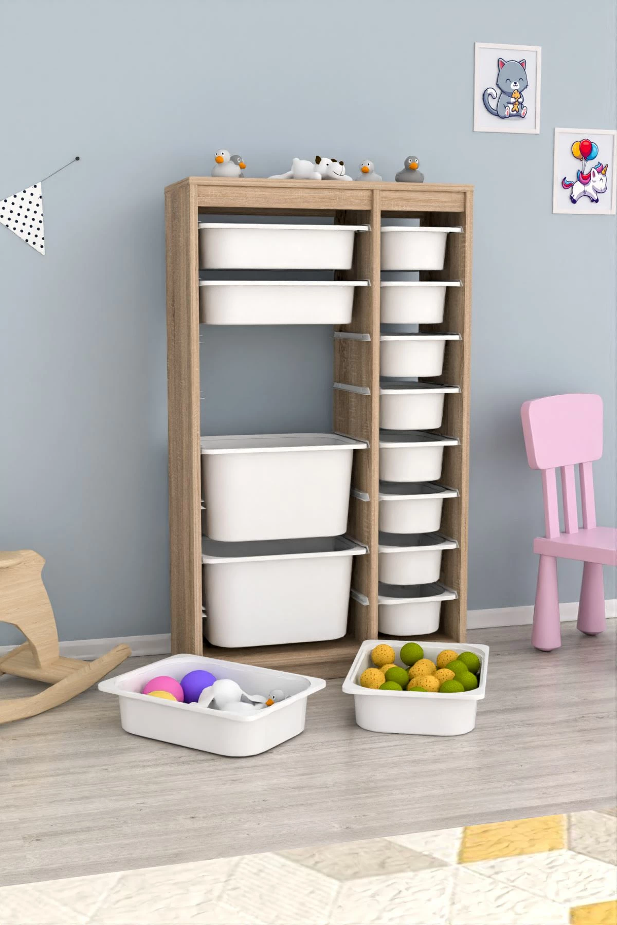 Dollap shumëfunksional Hanah Home, Montana Xs 2D4N8U, Sonomo, i bardhë