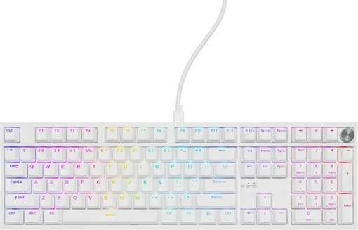 Tastierë mekanike Genesis Thor 404, RGB, Gateron Yellow Pro, full-size, e bardhë