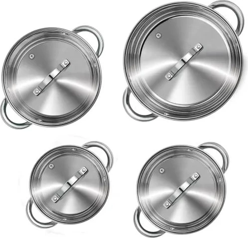 Set enësh gatimi Smile MGK-10, 10 pjesë, çelik inoks, kapakë xhami