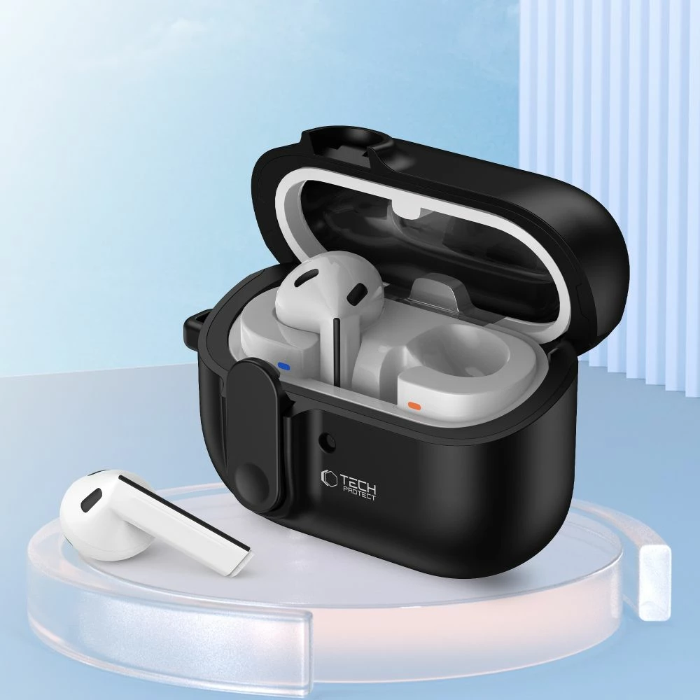 Mbështjellës Tech-Protect Slim Hook për Samsung Galaxy Buds 3 / 3 Pro, i zi