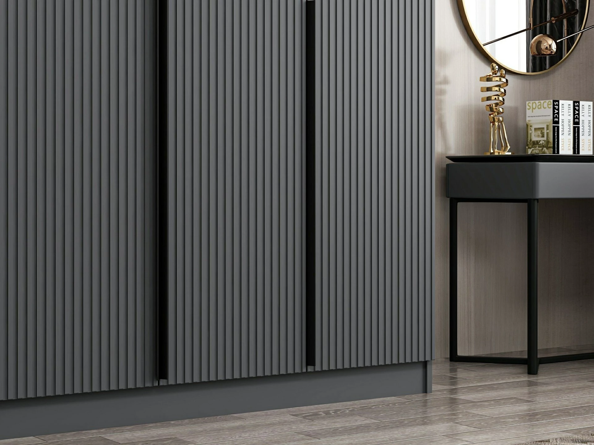 Dollap Hanah Home, Kale Plus, anthracite, 180x210x52cm