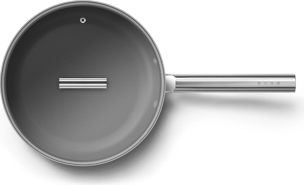 Tigan SMEG CKFF2801RDM 28 cm, alumini, jo-ngjitës, e kuqe