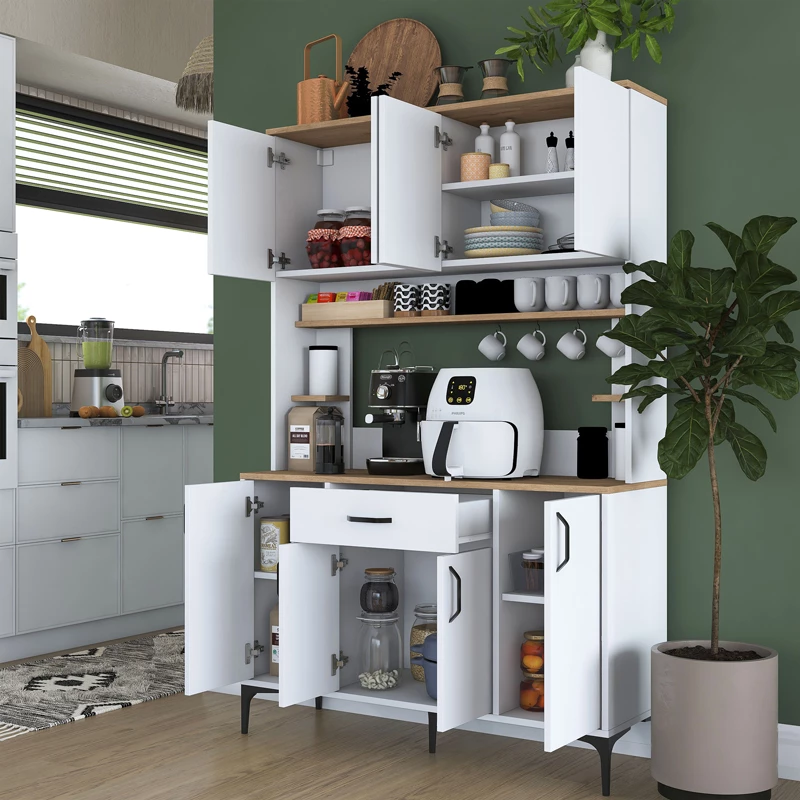 Bufe me raft Cordie, ngjyrë e bardhë-melaminë, 120x40x184.2cm