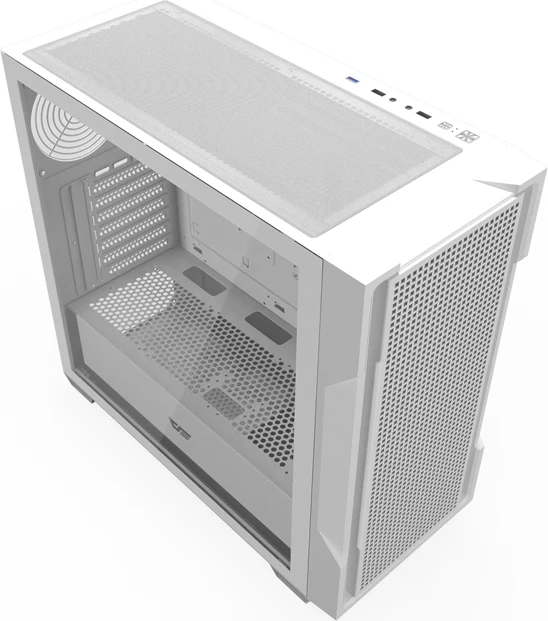 Kasë Darkflash DS900 Mesh ATX Midi Tower, xham i temperuar me menteshë, deri 12 ventilatorë / radiator 360 mm, 2x2.5" + 2x3.5", pa ventilatorë, e bardhë