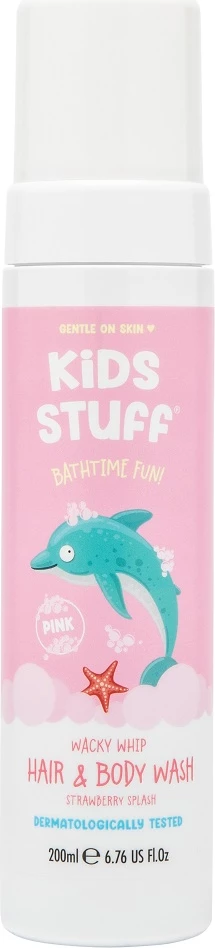Shkumë për trup dhe flokë Kids Stuff Whacky Whip për fëmijë rozë 200ml