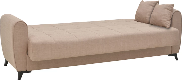 Divan-krevat me depo Lincoln tre ulëse, pëlhurë bezhë, 225x75x85cm