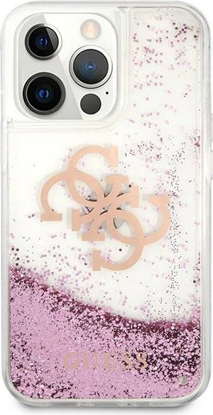 Mbështjellës Guess GUHCP13XLG4GPI për iPhone 13 Pro Max 6.7", hardcase, 4G Big Liquid Glitter, rozë