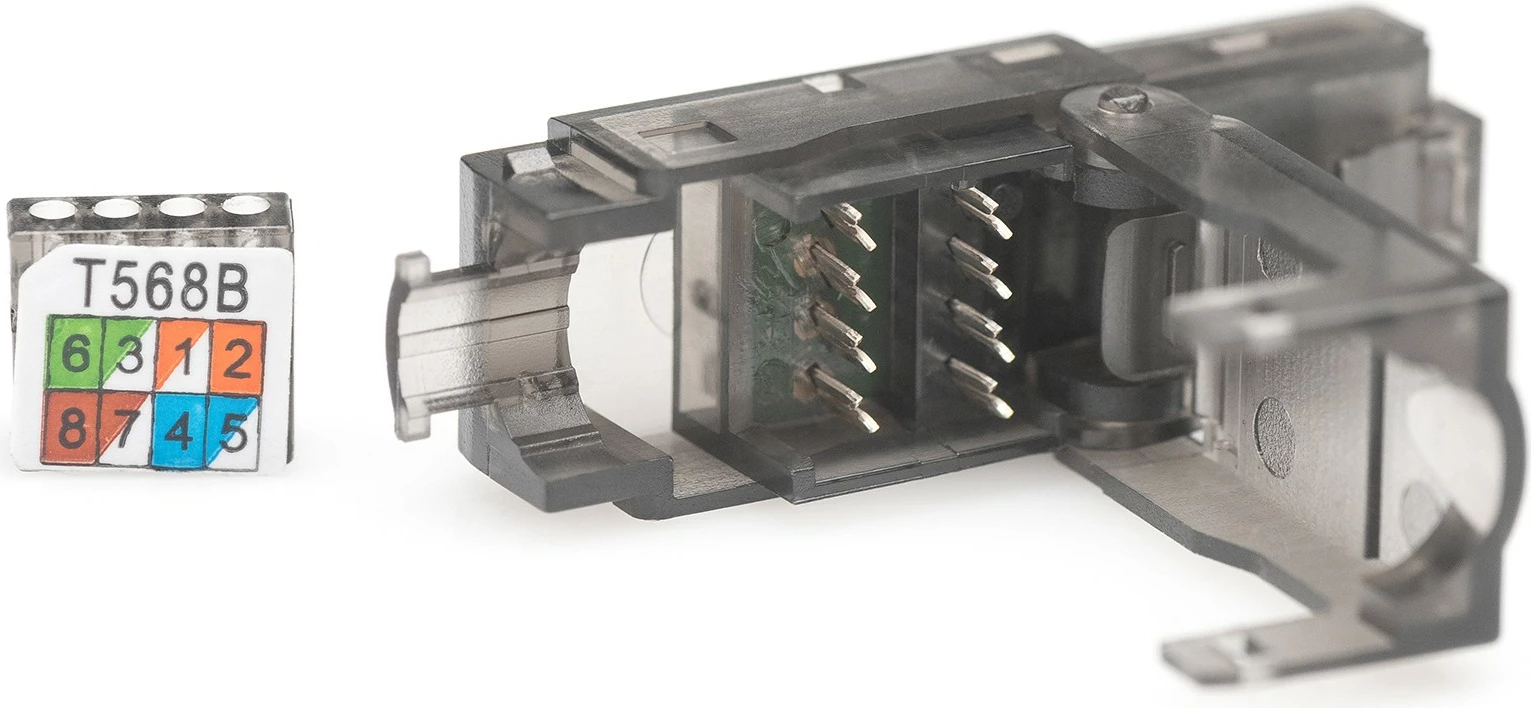 Prizë rrjeti RJ45 Digitus Cat6a, pa shield, e zezë