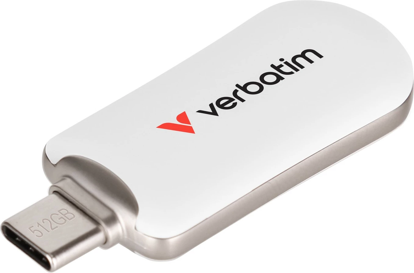 USB flash Verbatim Plectra 512GB USB-C bardhë