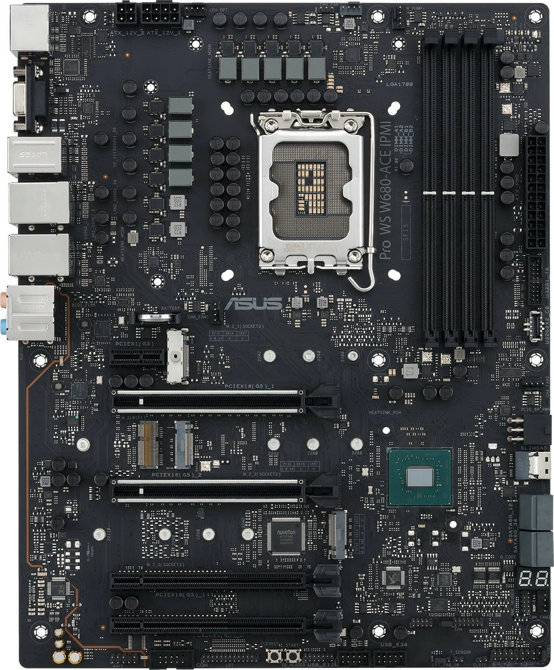 Pllakë amë ASUS PRO WS W680-ACE IPMI, Intel, LGA 1700, DDR5-SDRAM, 128 GB