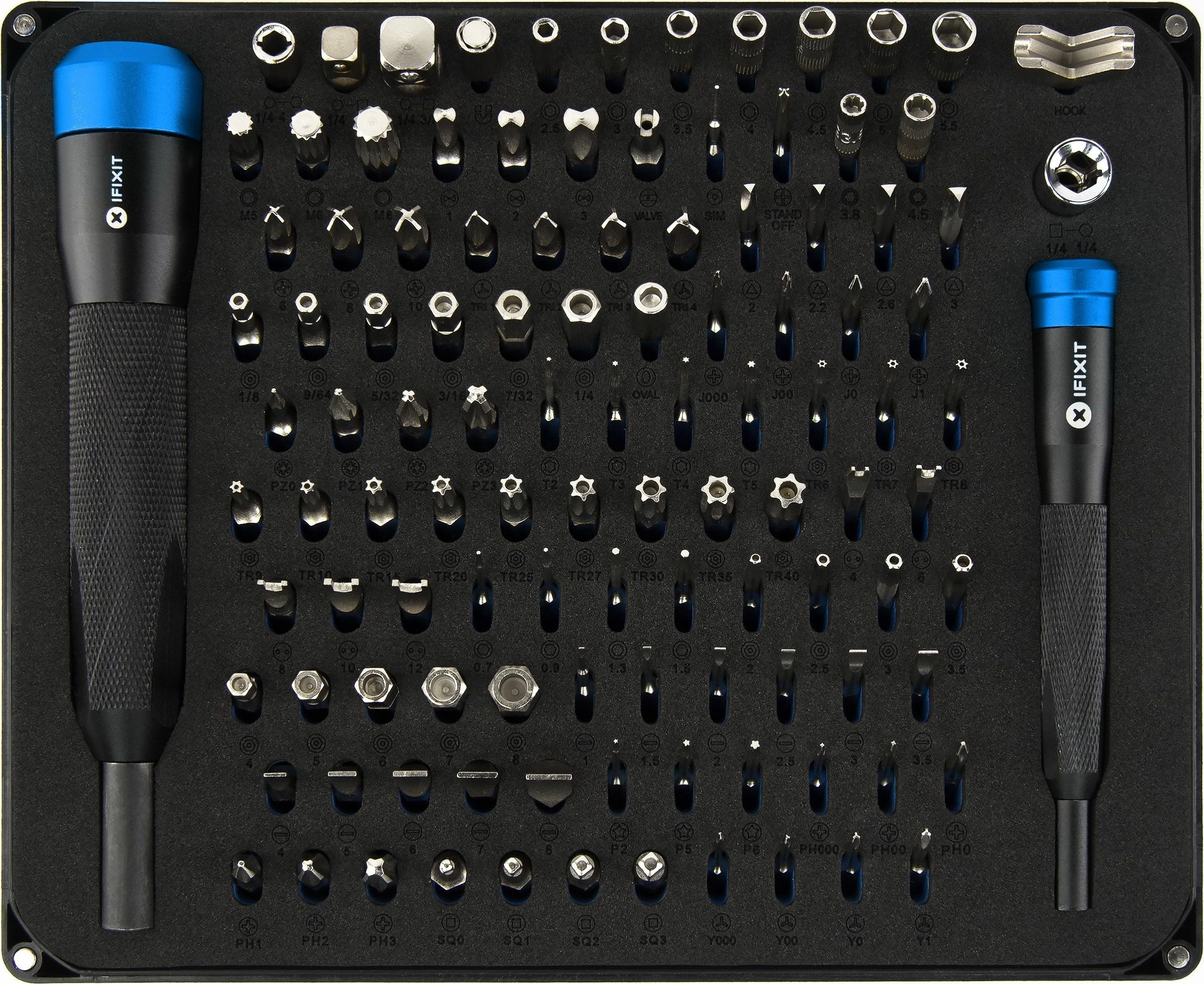 Set bitash precize, iFixit, Manta EU145392, 112 copë, zi/kaltër