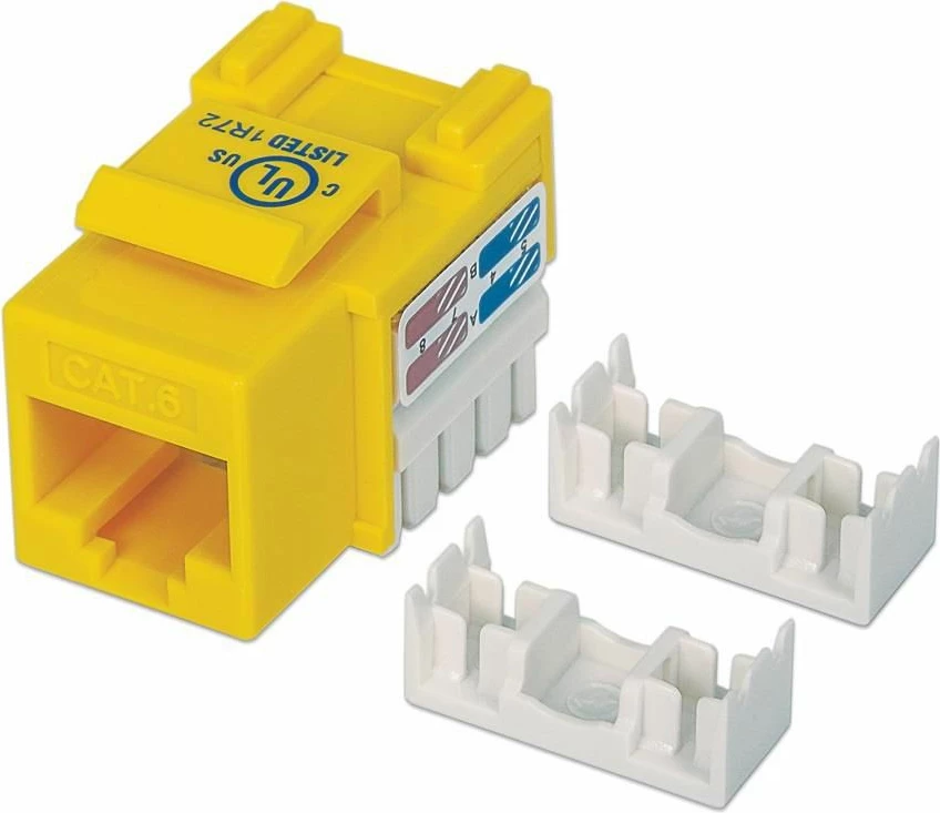 Modul keystone RJ45 UTP Cat6 Intellinet Network Solutions 210584, i verdhë