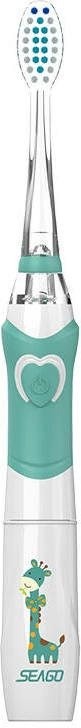 Furçë dhëmbësh sonike për fëmijë Seago SG-977, e gjelbër, me 3 koka rezervë