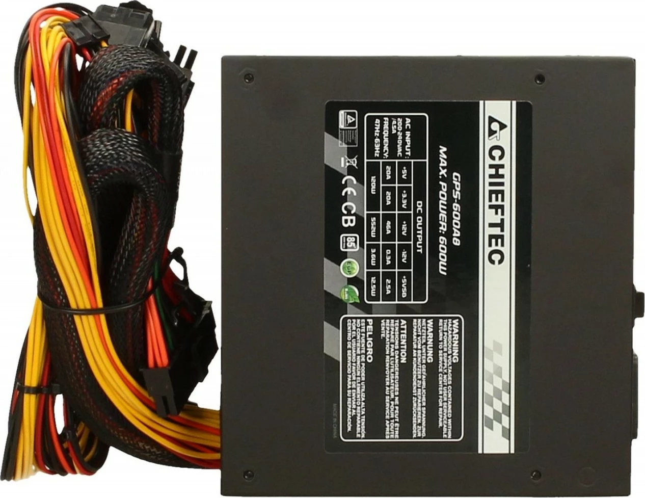 Furnizues energjie Chieftec GPS-600A8, 600W, ATX-12V, i zi