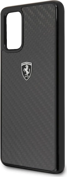 Mbështjellës Ferrari Heritage Carbon FEHCAHCS67BK për Samsung Galaxy S20+ G985, hardcase karbon fiber, zi/zi